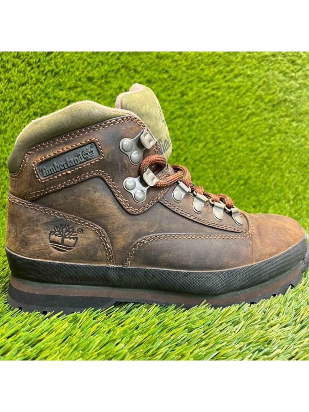 Timberland Euro Hiker Womens Size 7 Brown Outdoor Leather Lace Up Ankle Boots